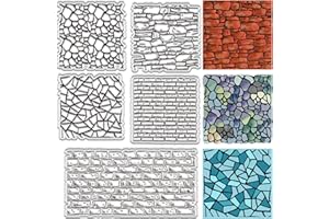 CRASPIRE Brick Wall Background Clear Stamps Shattered Fold Texture Vintage Reusable Retro Postmark Transparent Silicone Stamp Seals for Journaling Card Making Decor DIY Scrapbooking Supplies