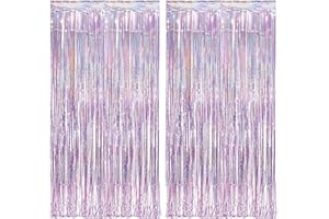 duoyif Rideau Métallique De Frange Brillant Rideaux en Maille Métallique De Frange Rideaux De Paillettes Brillant Métallique Rideau Shimmer pour Anniversaires Fêtes Mariages (1 x 2,5 m) 2 Pcs (Pink)