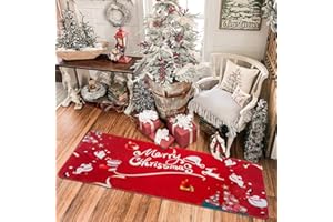 RNSSEZ Tappeto Runner Corridoio, Tappeto Natalizio per il Corridoio, Tappeto Cucina Passatoia Antiscivolo Lavabile Natalizio - 60 x 180 cm (23.6 x 70.9 in)