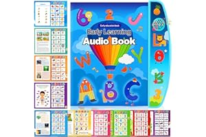 Chennyfun Libro Educativo Interactivo, Juguete con Sonidos en Inglés, Aprende el Alfabeto, Música, Animales, Números etc. Juguete Educativo Libros de Colores para Niño Niña de 2 3 4 5 Años