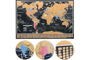 Scratch The World® Travel Map - Vibrant Colours - With Flags Of The World Panel - X-Large - 84 x 59 cm - Maps International - 60 Years + of Map Making