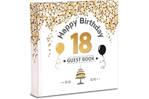 Mareli Libro de Invitados para 18 Cumpleaños, Color Blanco, cm 20X20 70 pagine