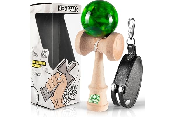 Kendama - Traditionell träleksak - Japansk Bilboquet Cup och bollspel för barn och vuxna - Förbättrar reflexer och fingerfärdighet - Komplett kit för proffs och nybörjare - Presenttips (Marmorerad