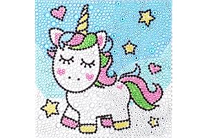 MWOOT 5D DIY Diamond Art Painting Kit per Bambini, Poco Unicorno Pittura Diamante Kit Completo per Ragazze, Fai da te Ricamo Punto Croce Strass Illustrazioni per Camera Cucina Decorazione(15x15CM)