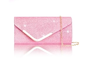 Larcenciel Bolso Mujer, Bolsos Clutch Fiesta de Noche Brillante con Cadena Desmontable para Fiesta Boda Banquete Vacaciones