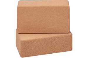 Relaxdays yogablock, set om 2, yogablock i kork, naturliga