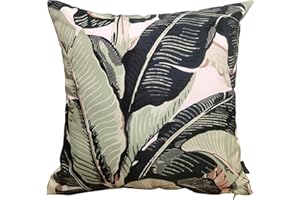 Olivia Rocco Waterproof Cushions Outdoor Indoor Hollowfibre Filled & Breathable Decorative Cushion 43 x 43 cm for Patio Garden Bench Sofa Furniture Living Room Bed Chair Scatter, (Banza)