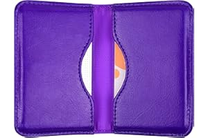 Wisdompro - Cartera de piel sintética con ranuras para tarjetas y cierre magnético, ultrafina, unisex, color morado