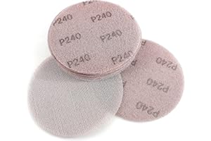 Kcmell 20PCS 150mm Mesh Sanding Discs 240 Grit, 6 Inch Hook and Loop Sanding Pads, Dust Free Disc Anti-Blocking Long-Lasting Sharp Sandpaper for Car Wood Furniture Floor