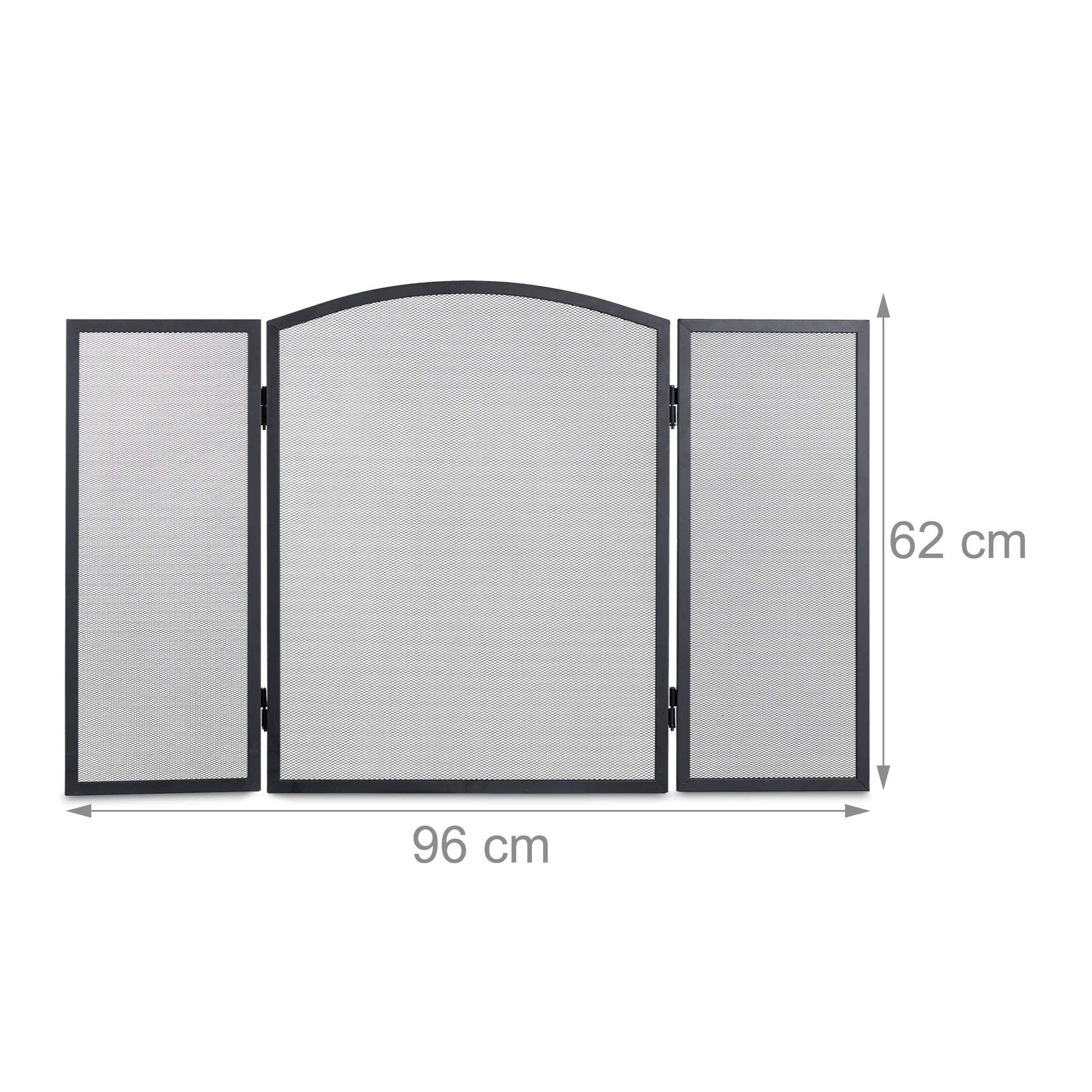 Relaxdays 10022304 - Protector de Chimenea para Niños, Negro, 3x96x62