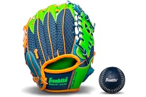 Franklin Sports Teeball Recreational Series Fielding Glove with Baseball, 9.5-Inch