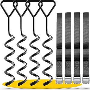 schmitz tools bodenanker trampolin erdanker trampolin set extra sichere premium ausfuhrung trampolin anker trampolin befestigung boden erdhaken verstellbarer xxl gurt 2 50m rostfrei amazon de sport freizeit
