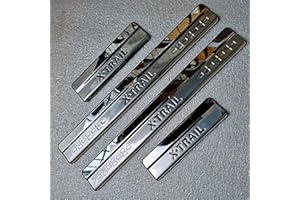 DDTTPLZMB 4pcs Car Outer Door Sill Protector Kick Plates for Nissan X-Trail T32 2014 2015 2016 2017 2018 2019 2020 2021,Stainless Steel Welcome Pedal Non-Slip Scuff Guard Threshold Cover,Auto Accessory