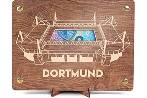 Dortmund Geldkarte - XL Geldgeschenk aus Holz inkl. Ständer | Dortmund - Dortmund Fanartikel, Dortmund Geschenk, Karte für Dortmund Fans, Geschenk Dortmund