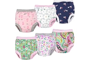 BIG ELEPHANT 6 Packs de Culottes d'apprentissage de la propreté en Coton rembourrées pour bébés, Filles et garçons.