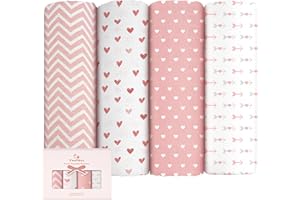 Yoofoss Muslin Baby Swaddle Blanket Essentials Baby Receiving Blanket 4 Pack for Newborn Neutral Infant Wearable Swaddling Set 47x47 Inch Pink