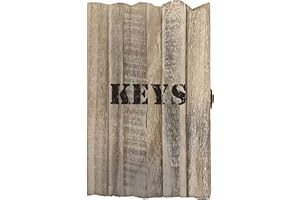 Home-ever Wood Wall Mounted Key Box 'Shabby Chic' Key Cabinet (Whitewash) HE70