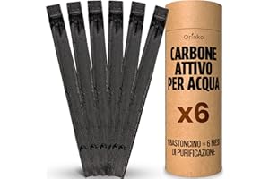 Orinko - 6 Binchotan Bio | Takesumi, Carbone Attivo Vegetale Takesumi di Bambù per la Purificazione Dell'acqua | Di' addio all'acqua in Bottiglia col Nostro Carbone