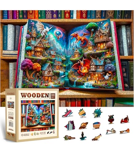 Jigfoxy Wooden Puzzles For Adults, 3D Vision Inside The Cave Wood