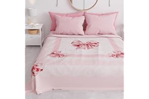 PETTI Artigiani Italiani - Copriletto Matrimoniale Primavera Estate, Coperta Leggera Matrimoniale, Lenzuola Copriletto, Fiocco Rosa 100% Made in Italy