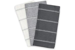 Emma Barclay Utopia 3 Pack Waffle Kitchen Tea Towel Set (45x65cm) (Grey)