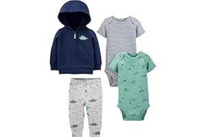 Simple Joys by Carter's Baby Jungen 4-teiliges Set Jacke, Hose und Body