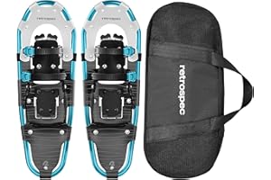 Retrospec Drifter Snowshoe for Men & Women - Aluminum Frames & a Double-Rachet Binding System - Lightweight All Terrain Snow Shoes with Heel Lifters & Pivot System - 30" Ice Cap