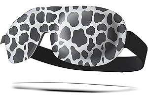 SMUG Masque pour dormir 100% Blackout | Sûr pour extensions de cils| Protège-sommeil | Design 3D pour un sommeil profond | Bandes Velcro pour le confort et l'ajustement | Imprime Vache