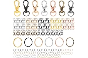 Belle Vous Pack de Llaveros de Mosqueton - 140x Mini Mosquetones Pequeños y Anillas de Llavero de Colores Variados - Argollas y Enganches para Manualidades Bolsos Bisutería y Más