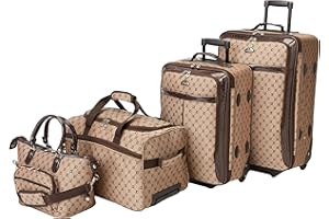 American Flyer Luggage Signature 4 Piece Set, Brown, One Size, Signature 4-Piece Luggage Set