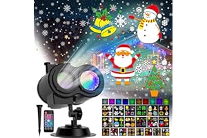 COOLWUFAN Christmas Halloween Projector Lights Outdoor, 2-in-1 Moving Patterns Landscape Lights 30 HD Effects (3D Ocean Wave & Patterns) Projection Light for Xmas Halloween Party Garden Decorations