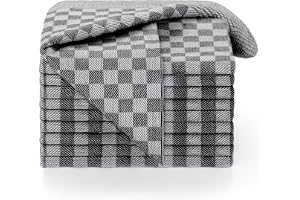 Blumtal set om 5 premium kökshanddukar - Högkvalitativa kökshanddukar, 100% bomull, Oeko-TEX®-certifierade, blårutiga, 50x70c
