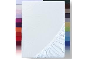 NatureMark Prześcieradło z gumką z mikrofibry na łóżko kontynentalne i łóżko wodne, 200 x 220 cm, wysokość materaca 40 cm, 200 x 220 cm, 100% poliester, białe