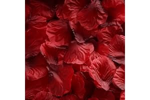 RUIYWEN 1000 Pezzi di Petali di Rosa in Seta Artificiale Rossa per San Valentino, Fiori per Matrimoni, Coriandoli, Spargimento da Tavola