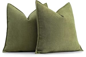 ZWJD Federe Cuscini Divano 50x50, Set di 2 Cuscini per Divano in Ciniglia per Divano dal Design Elegante, Cuscino Decorativo Morbidi e Lussuosi per Divano, Letto e Decorazioni per la Casa