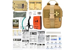 ‎RHINO RESCUE RHINO RESCUE IFAK Trauma Erste-Hilfe-Set Molle Medizinische Tasche für Auto, Zuhause, Reisen, Wandern (Khaki PRO)