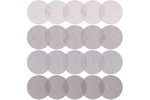 EMAGTECH 20x 5 cali siatka szydełkowa i klamra tarcze szlifierskie 80/150/240/400 różne ziarna bez kurzu siatka ścierna zapobiegająca blokowaniu siatki papier ścierny do podłóg, meble drewniane