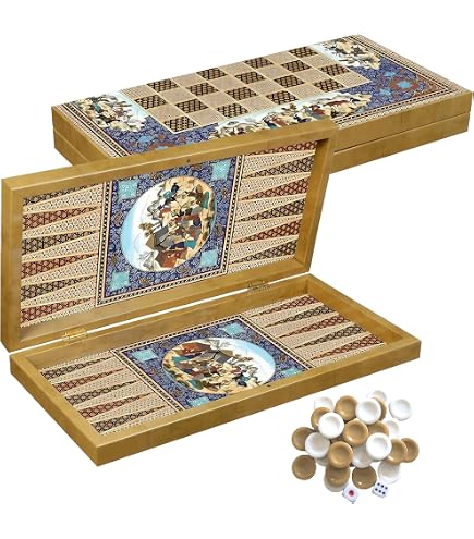 Trendy Backgammon Antique Map/Antik Welt Leder Backgammon Tavla XXL