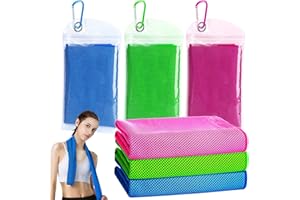 AURUZA 3 Pack Cooling Towel (40"x12") Ice Towel for Neck, Microfibre Cool Towel Soft Breathable Chilly Towel for Yoga Golf Gym Camping Running Workout & More Activities