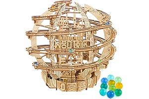 Wood Trick Rompecabezas de madera motorizado eléctrico de mármol – Rompecabezas de madera 3D para adultos para construir – 17 x 16 – Kits de modelo de madera de laberinto de mármol para adultos y