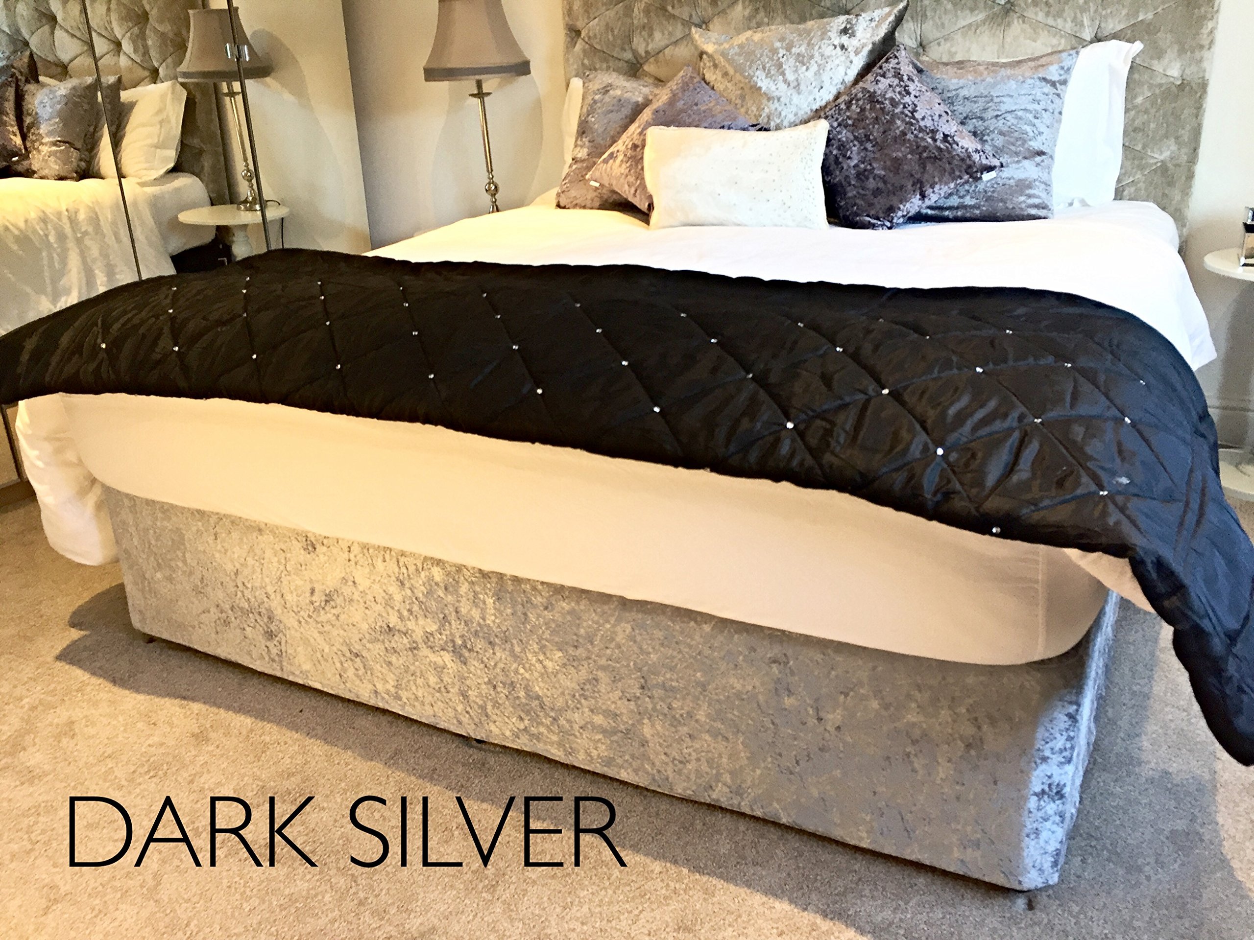 Crushed Velvet Elasticated Bed Valance/Divan Base Cover 12 Colours