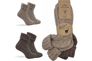 MOUNTREX® Alpaka Socken, Wollsocken für Damen und Herren - Wintersocken, Warme Haussocken, Thermosocken - Dick - 2 Paar