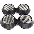 BizTech ® 4x Universal Carbon Effect Car Auto Alloy Wheel Center Hub Caps Covers Set No Logo Plain Emblem 68mm and Compatible with BMW Oz Racing Rays Volk Racing Wheels Rim Hub Cap Cover