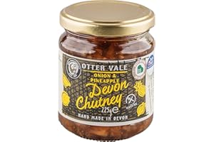 Otter Vale Products|Otter Vale Devon Onion & Pineapple Chutney, sweet and tangy mix of onion and marmalade , hand-made in Devon, gluten-free, 225g glass jar