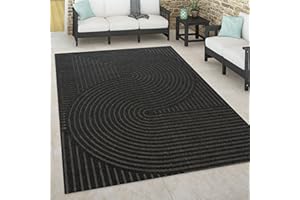 ‎PACO HOME Paco Home Outdoor Teppich wetterfest Skandinavisch für Terrasse, Balkon & Garten pflegeleicht & robust Modernes Design Indoor & Outdoor geeignet, Grösse:160x230 cm, Farbe:Anthrazit 2