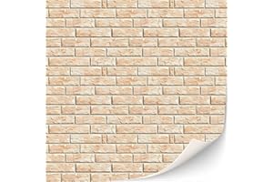 TEXTURKONTOR 3 Sheets Self-Adhesive Wall Cladding for Dollhouse 1:12 Scale (Creme Colored Bricks 1)