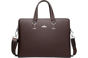 FSD.WG ]Torba biznesowa skórzana teczka ramię laptop torba biznesowa dla mężczyzn, brązowa, L, Brązowy, Large