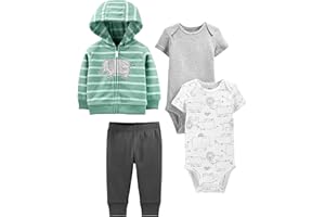 Simple Joys by Carter's Conjunto de Chaqueta, Pantalón y Body, 4 Piezas Bebé Niño