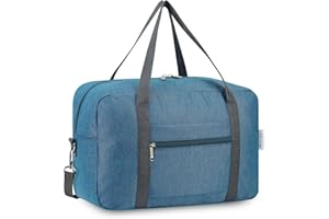 NARWEY Do Ryanair Airlines, torba kabinowa pod siedzenie, 40 x 20 x 25, składana torba podróżna, torba sportowa, torba podręczna, na noc, dla kobiet i mężczyzn, 20 l, A-granatowy (z paskiem na ramię), 20L