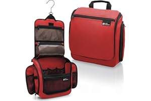 DD D&D WANDERLUST D&D - Bolsa de Aseo Colgante para Maquillaje y artículos de tocador para Hombres y Mujeres, Funda para Colgar cosméticos y Accesorios de Aseo con Gancho Giratorio de Metal